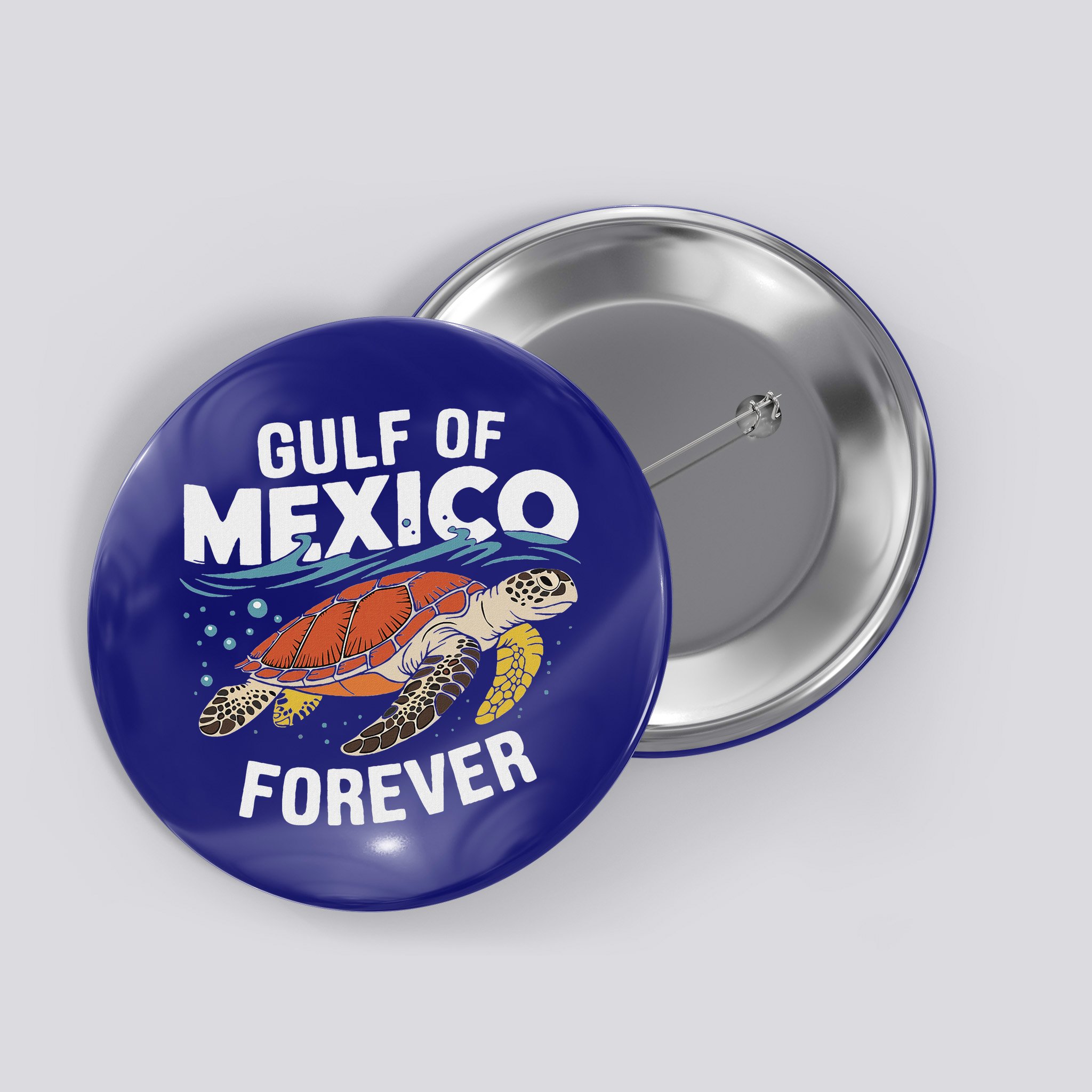 Gulf Of Mexico Forever Sea Turtle Button