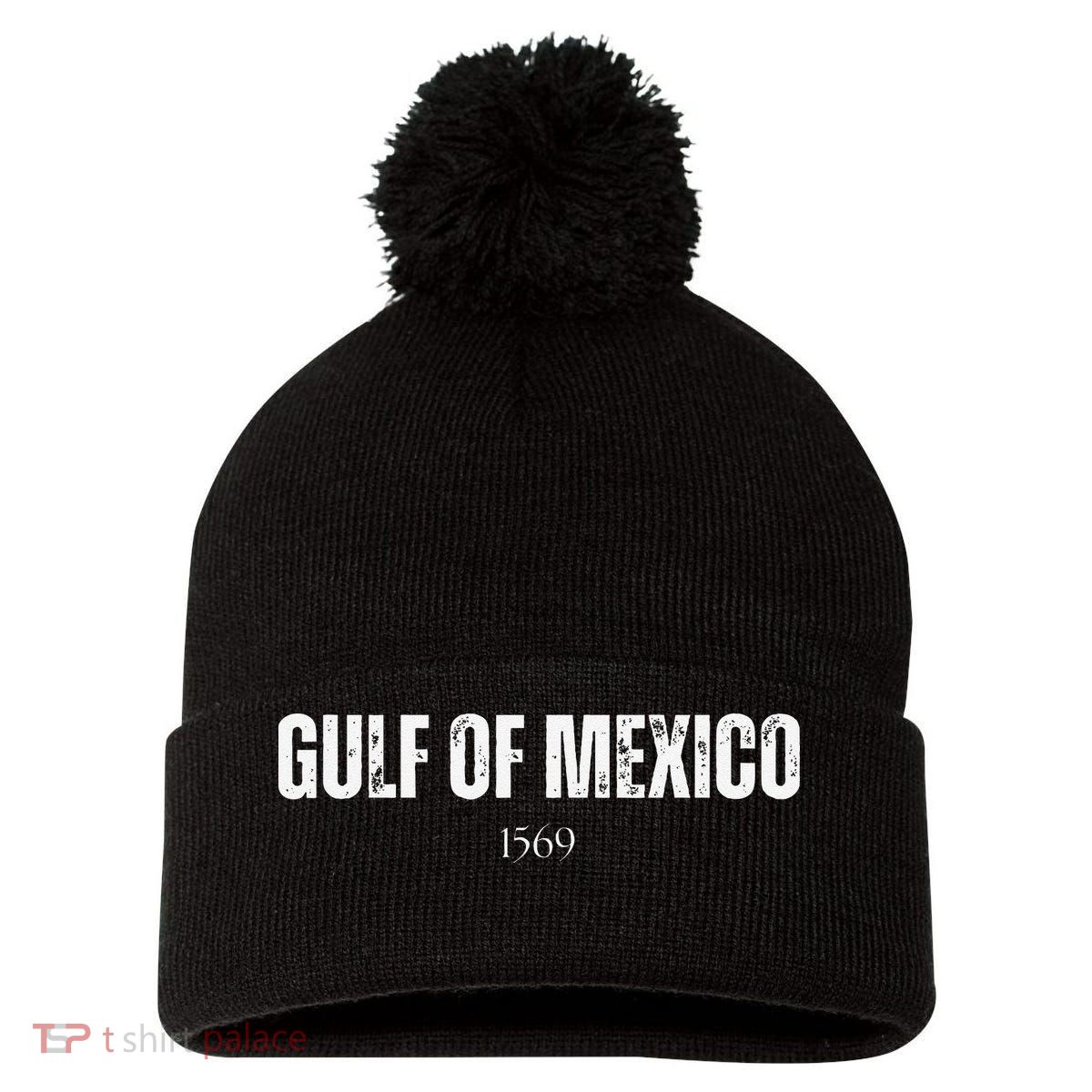 Gulf Of Mexico 1569 American Gulf Of Mexico Map Lover .Png Pom Pom 12in Knit Beanie