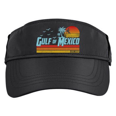 Gulf Of Mexico Est 1550 Retro Vintage Beach Adult Drive Performance Visor