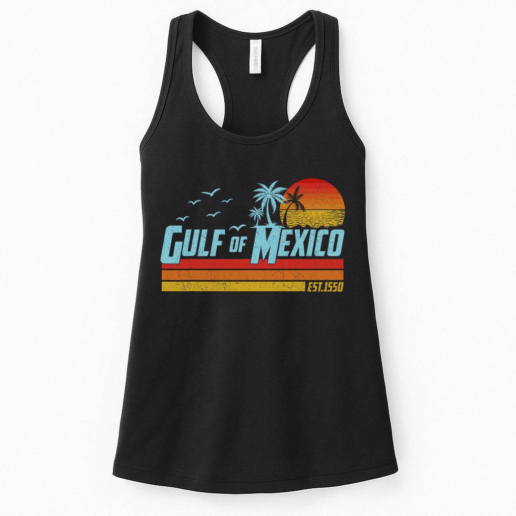 Gulf Of Mexico Est 1550 Retro Vintage Beach Womens Tank Top