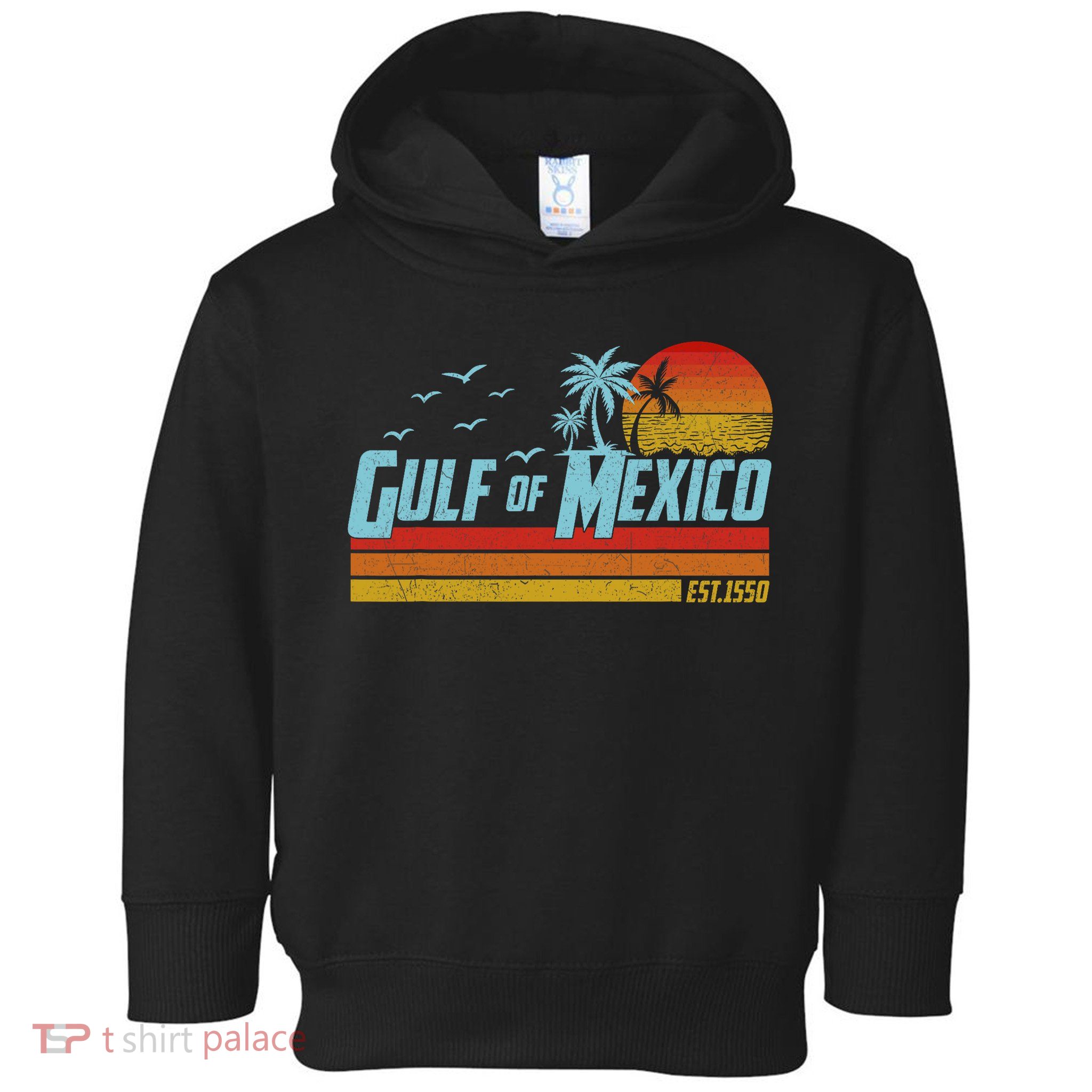 Gulf Of Mexico Est 1550 Retro Vintage Beach Toddler Hoodie