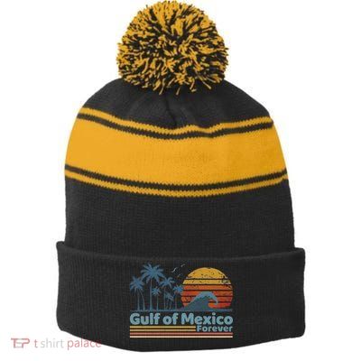 Gulf Of Mexico Forever Stripe Pom Pom Beanie