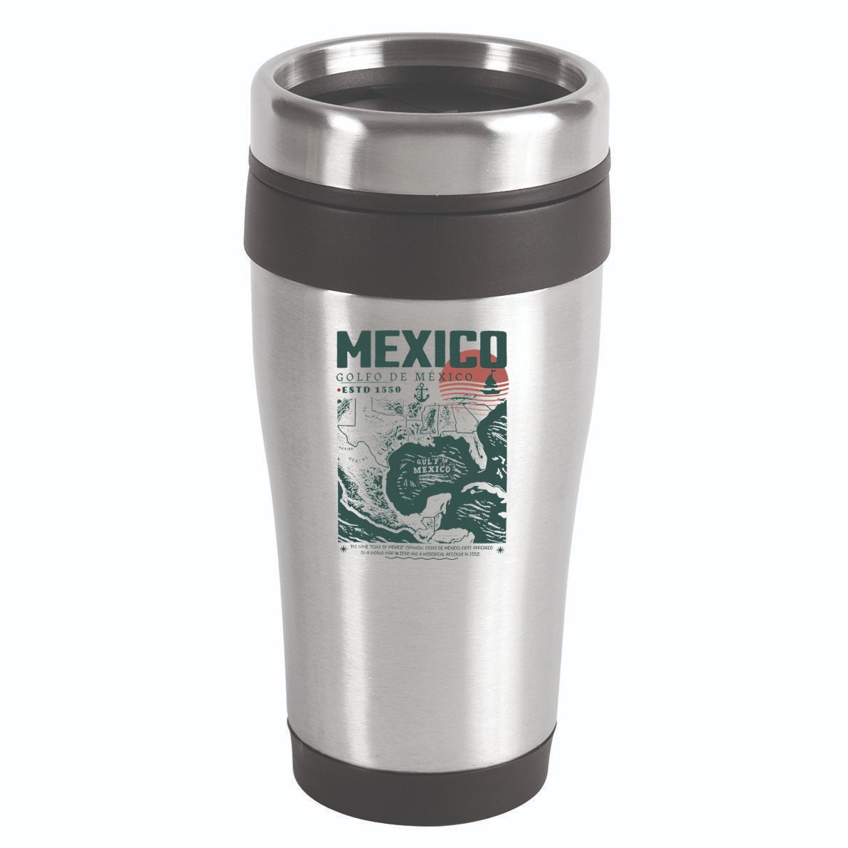 Gulf Of Mexico 1550 Historic Map 16oz Travel Tumbler