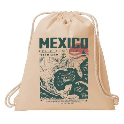 Gulf Of Mexico 1550 Historic Map Drawstring Bag