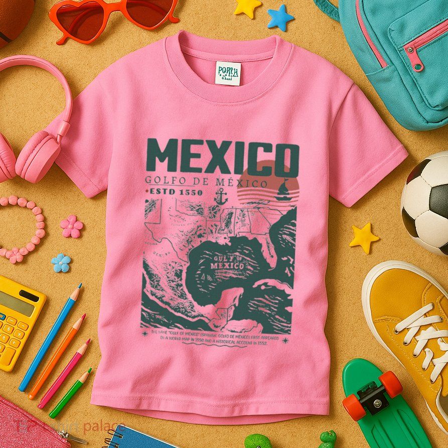 Gulf Of Mexico 1550 Historic Map Kids T-Shirt