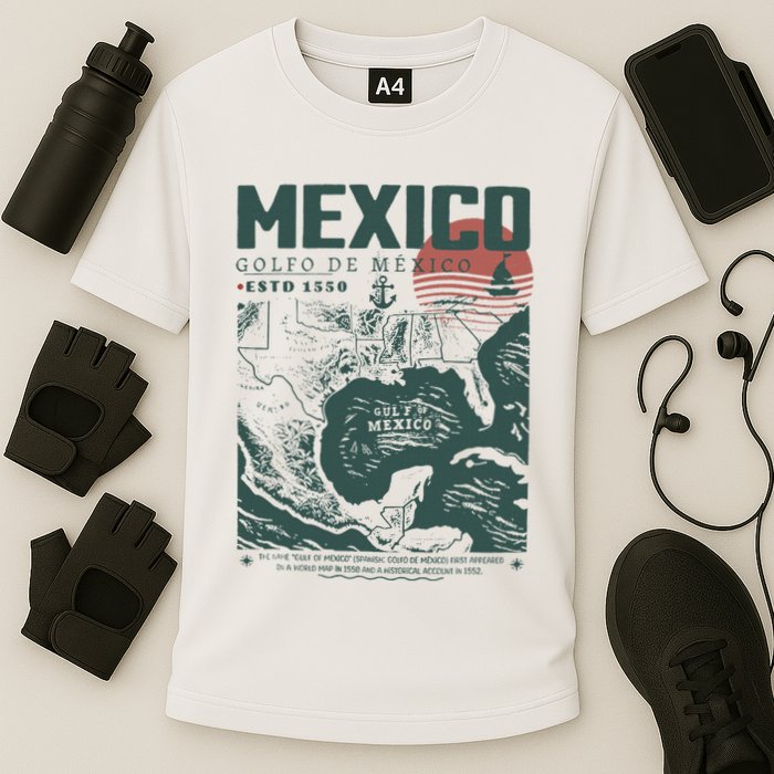 Gulf Of Mexico 1550 Historic Map Cooling Performance Crew T-Shirt