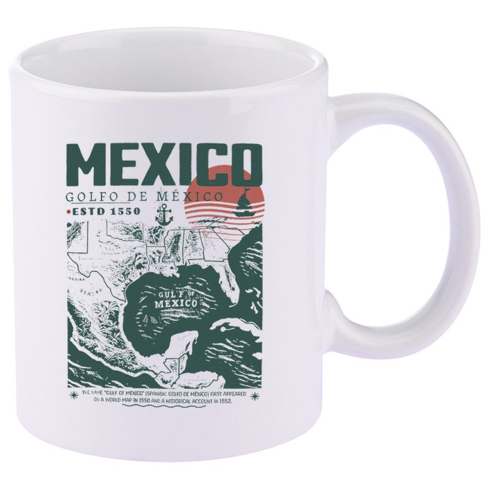 Gulf Of Mexico 1550 Historic Map 11oz C Handle Ceramic Mug