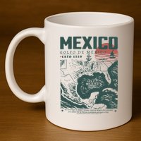 Gulf Of Mexico 1550 Historic Map 11oz C Handle Ceramic Mug