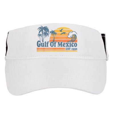 Gulf Of Mexico Est 1550 Retro Vintage Beach Gulf Of Mexico Adult Drive Performance Visor