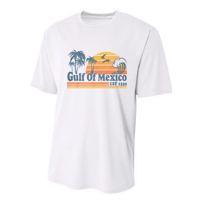 Gulf Of Mexico Est 1550 Retro Vintage Beach Gulf Of Mexico Youth Performance Sprint T-Shirt