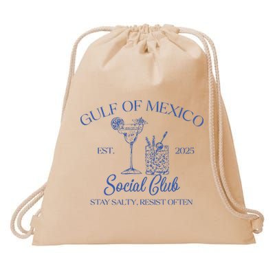 Gulf Of Mexico Social Club Stay Salty Resist Often Drawstring Bag