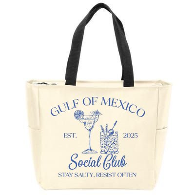 Gulf Of Mexico Social Club Stay Salty Resist Often Zip Tote Bag