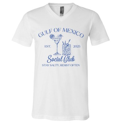 Gulf Of Mexico Social Club Stay Salty Resist Often V-Neck T-Shirt