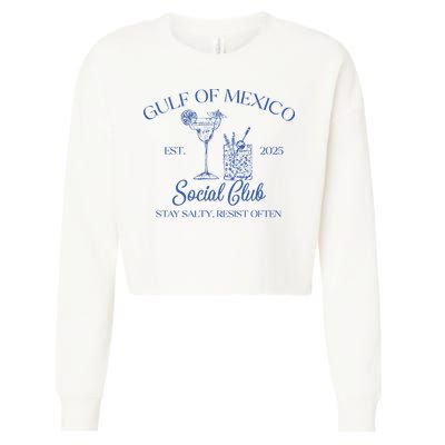 Gulf Of Mexico Social Club Stay Salty Resist Often Cropped Pullover Crew