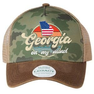 Georgia On My Mind The Peach State Retro USA Proud Georgian Legacy Tie Dye Trucker Hat