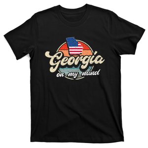 Georgia On My Mind The Peach State Retro USA Proud Georgian T-Shirt