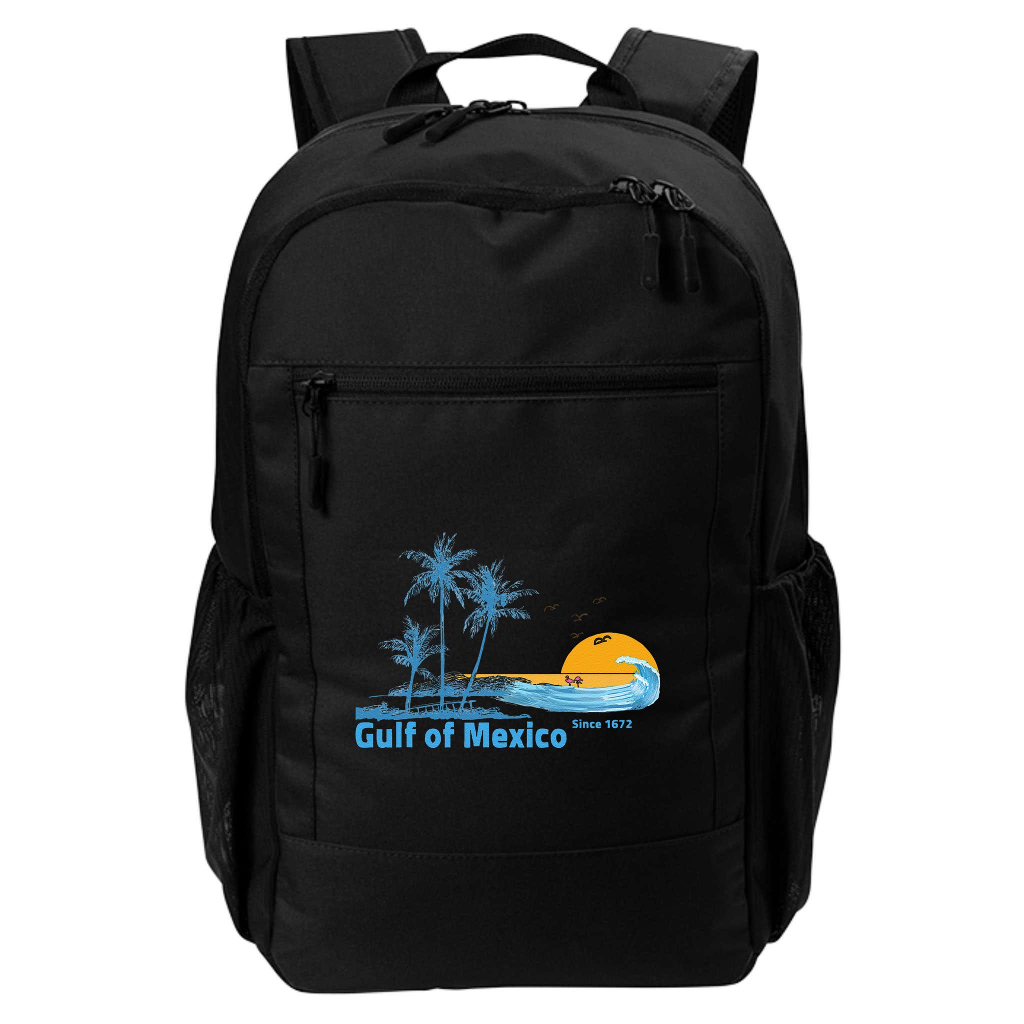 Gulf Of Mexico Since 1672 Retro Vintage Beach Sunset Backpack
