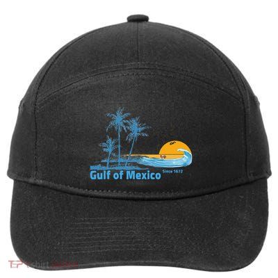 Gulf Of Mexico Since 1672 Retro Vintage Beach Sunset 7-Panel Snapback Hat