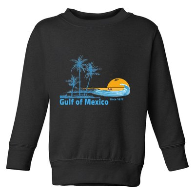Gulf Of Mexico Since 1672 Retro Vintage Beach Sunset Toddler Sweatshirt