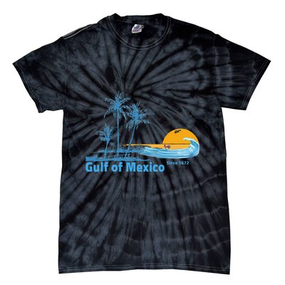Gulf Of Mexico Since 1672 Retro Vintage Beach Sunset Tie-Dye T-Shirt