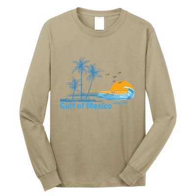 Gulf Of Mexico Since 1672 Retro Vintage Beach Sunset Long Sleeve Shirt