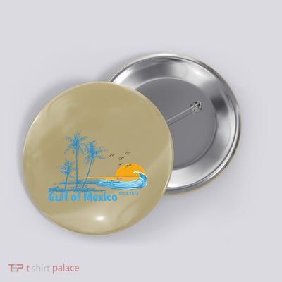 Gulf Of Mexico Since 1672 Retro Vintage Beach Sunset Button