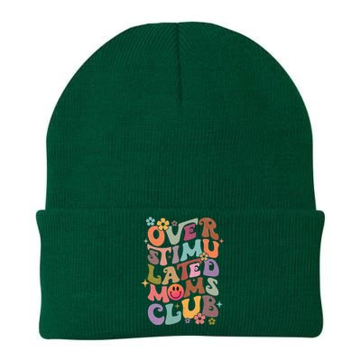 Groovy Overstimulated Moms Club Funny Mothers Day Knit Cap Winter Beanie