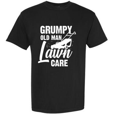 Grumpy Old Man Lawn Care Grass Cutting Lawn Mower Gift Garment-Dyed Heavyweight T-Shirt