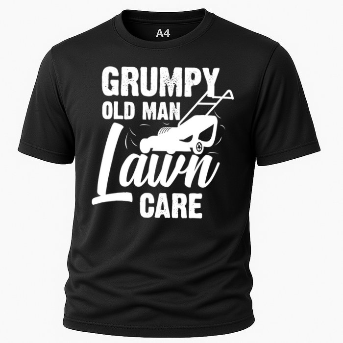 Grumpy Old Man Lawn Care Grass Cutting Lawn Mower Gift Cooling Performance Crew T-Shirt