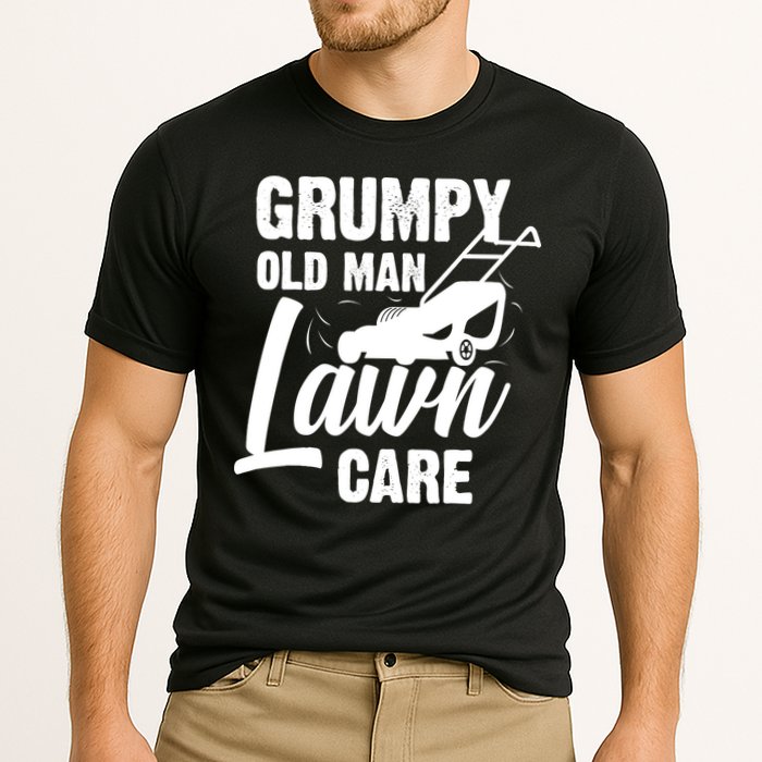 Grumpy Old Man Lawn Care Grass Cutting Lawn Mower Gift Cooling Performance Crew T-Shirt