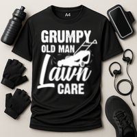 Grumpy Old Man Lawn Care Grass Cutting Lawn Mower Gift Cooling Performance Crew T-Shirt