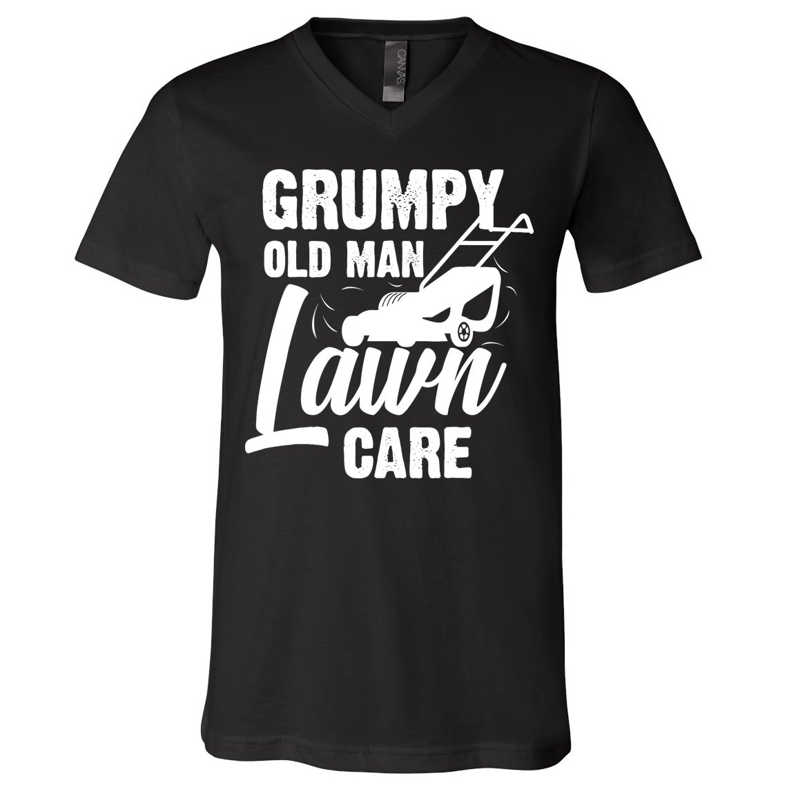 Grumpy Old Man Lawn Care Grass Cutting Lawn Mower Gift V-Neck T-Shirt