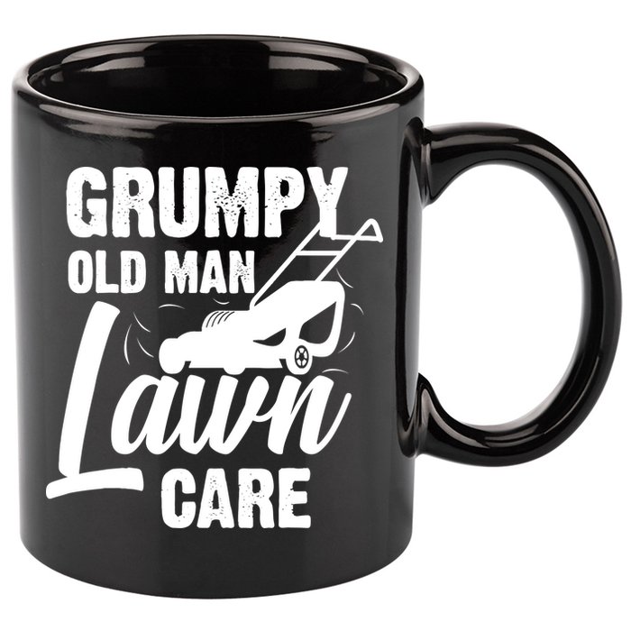Grumpy Old Man Lawn Care Grass Cutting Lawn Mower Gift 11oz C Handle Ceramic Mug