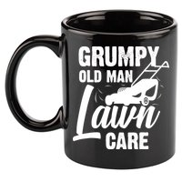Grumpy Old Man Lawn Care Grass Cutting Lawn Mower Gift 11oz C Handle Ceramic Mug