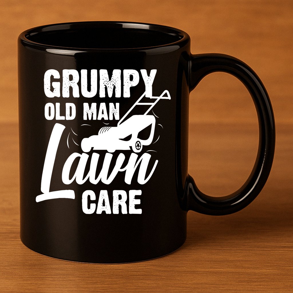 Grumpy Old Man Lawn Care Grass Cutting Lawn Mower Gift 11oz C Handle Ceramic Mug