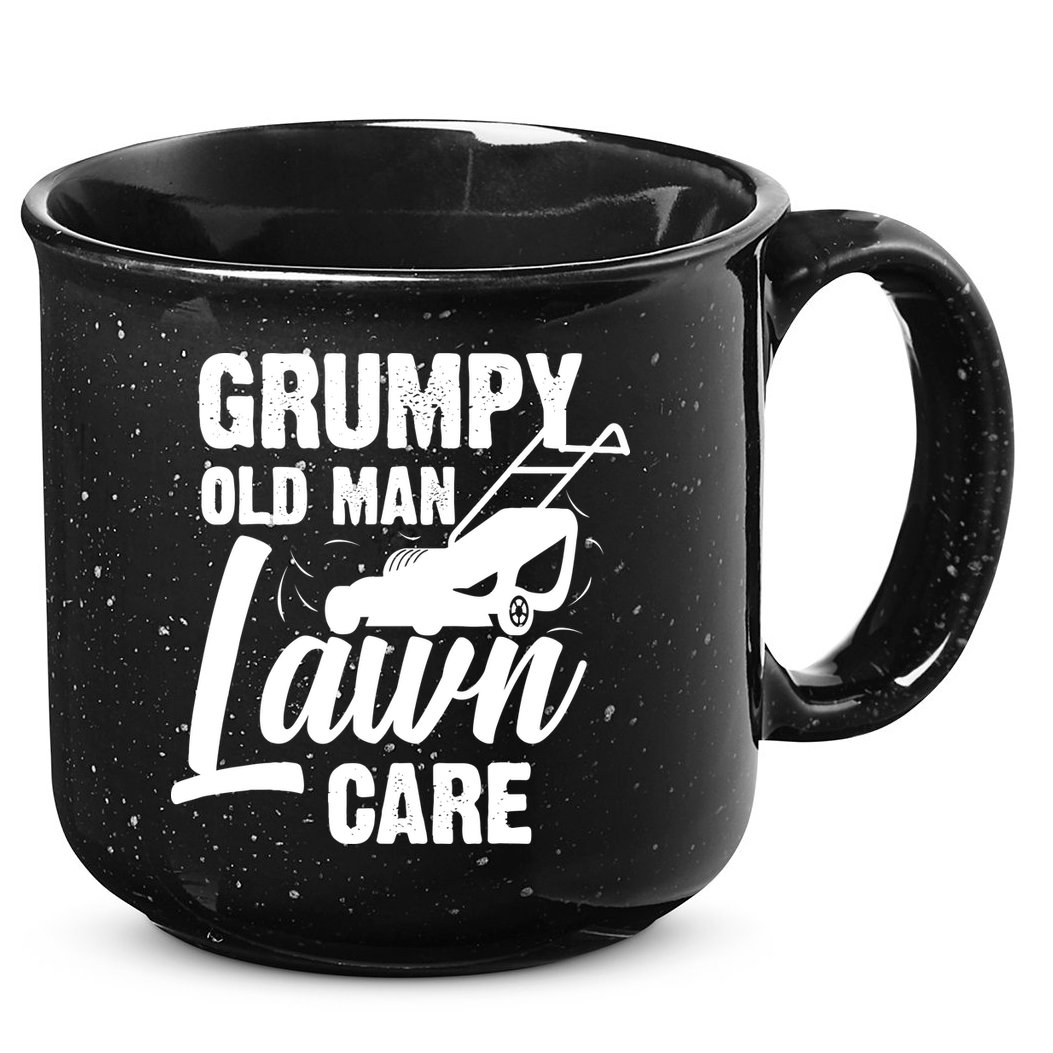 Grumpy Old Man Lawn Care Grass Cutting Lawn Mower Gift 15oz Campfire Ceramic Mug