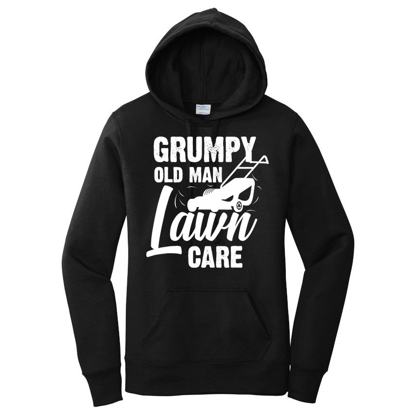 Grumpy Old Man Lawn Care Grass Cutting Lawn Mower Gift Women's Pullover Hoodie