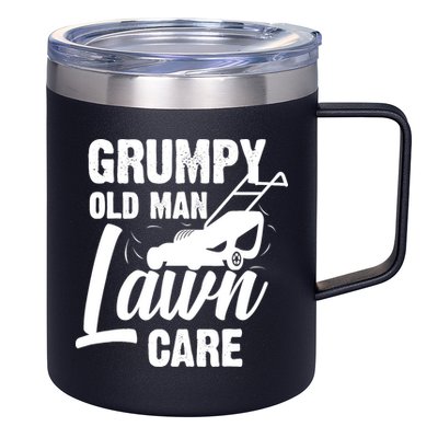 Grumpy Old Man Lawn Care Grass Cutting Lawn Mower Gift 12oz Stainless Steel Coffee Mug