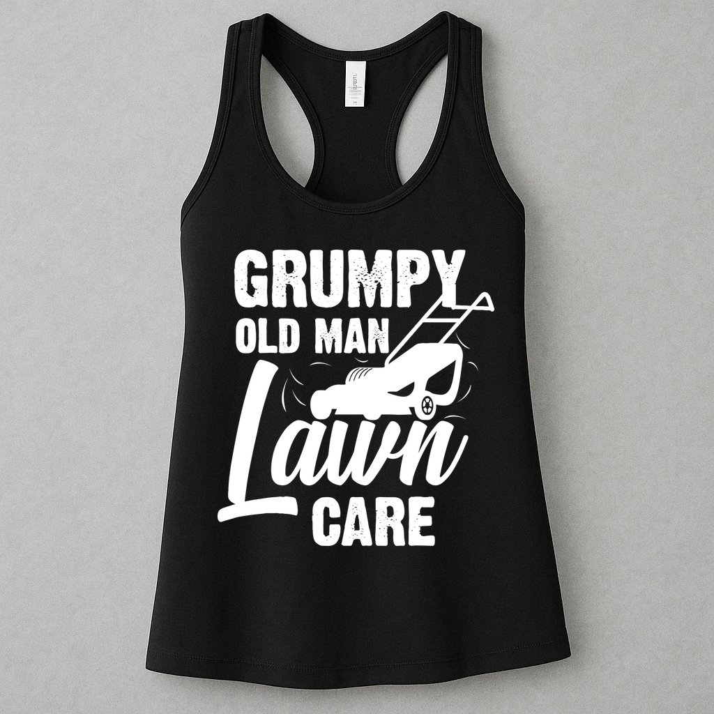 Grumpy Old Man Lawn Care Grass Cutting Lawn Mower Gift Womens Tank Top