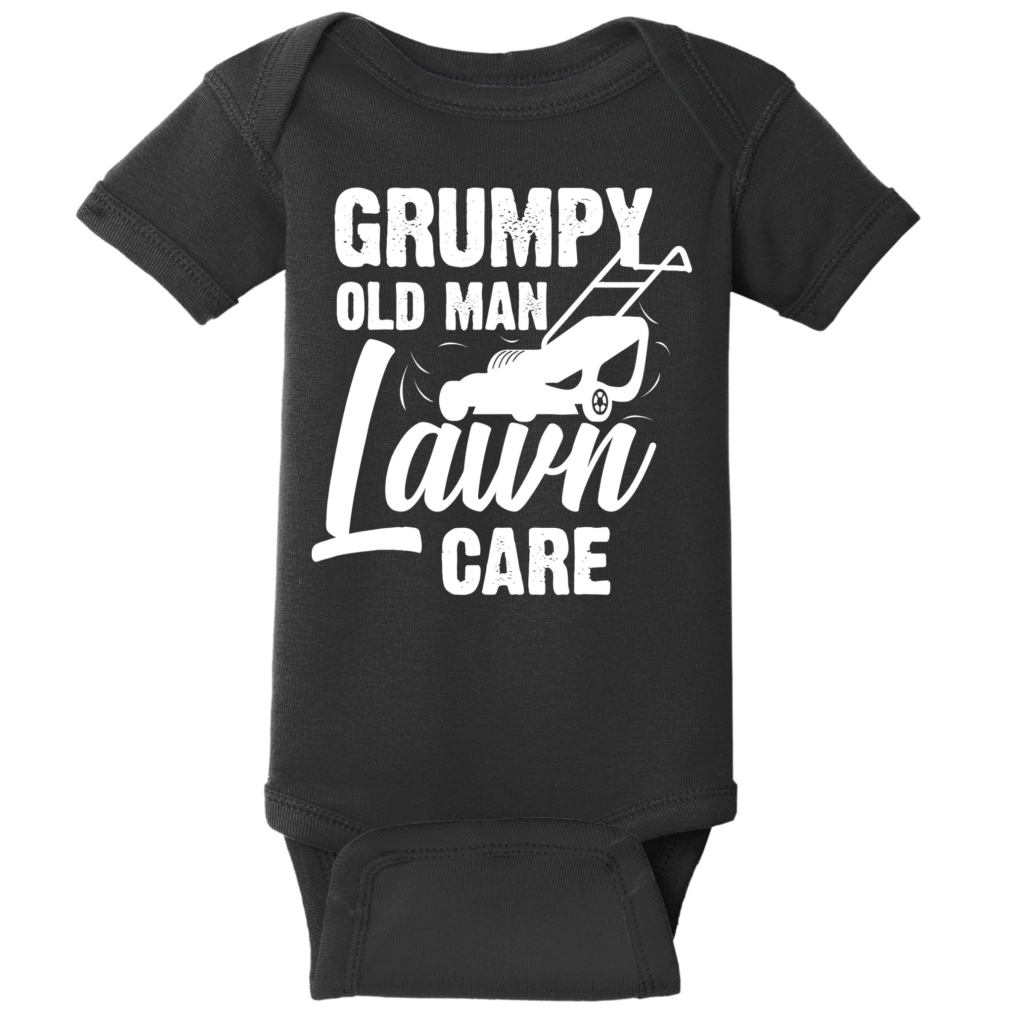 Grumpy Old Man Lawn Care Grass Cutting Lawn Mower Gift Baby Bodysuit