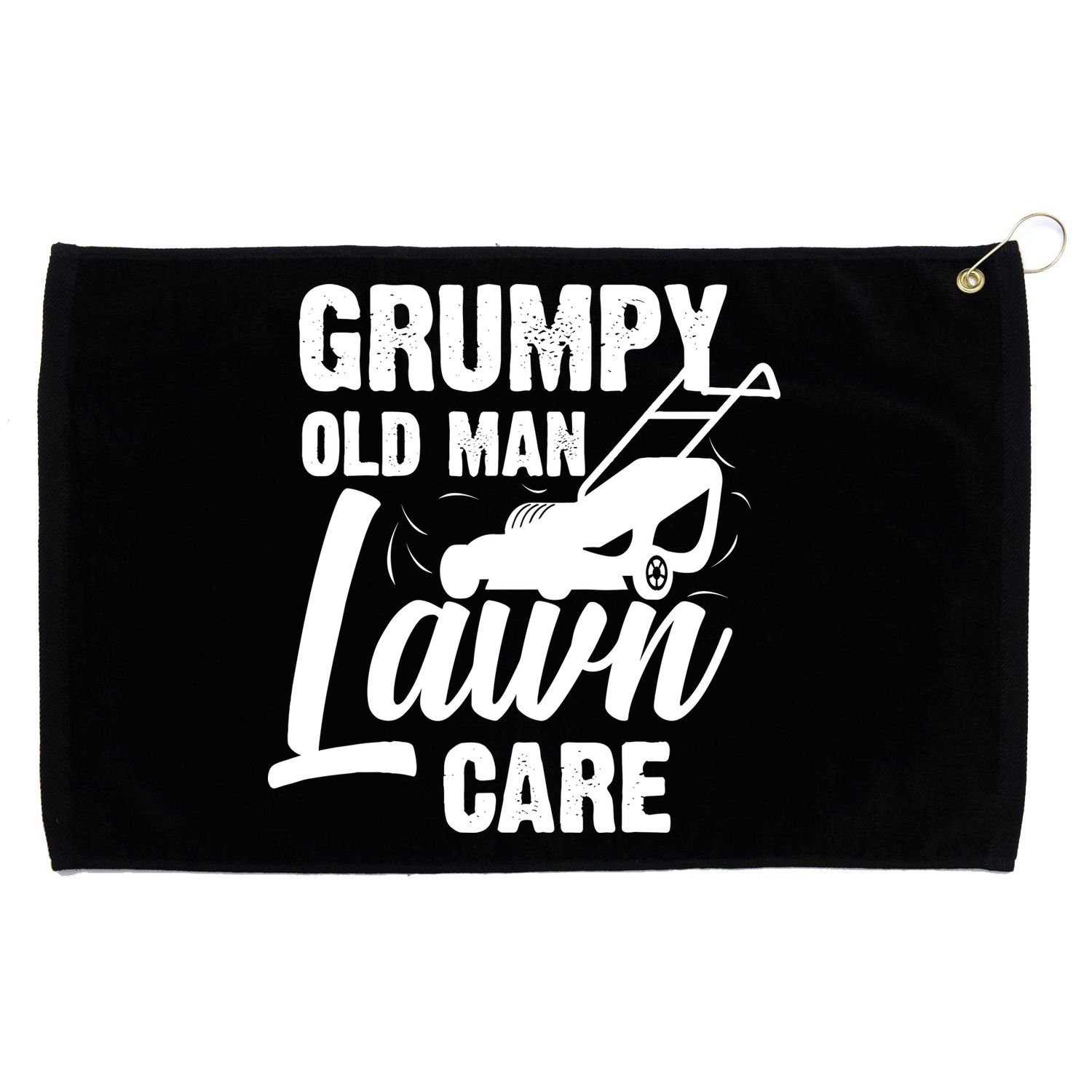 Grumpy Old Man Lawn Care Grass Cutting Lawn Mower Gift Grommeted Golf Towel
