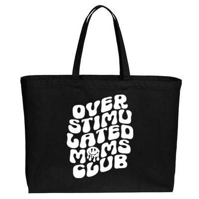 Groovy Overstimulated Moms Club Funny Trendy Mom Cotton Canvas Jumbo Tote