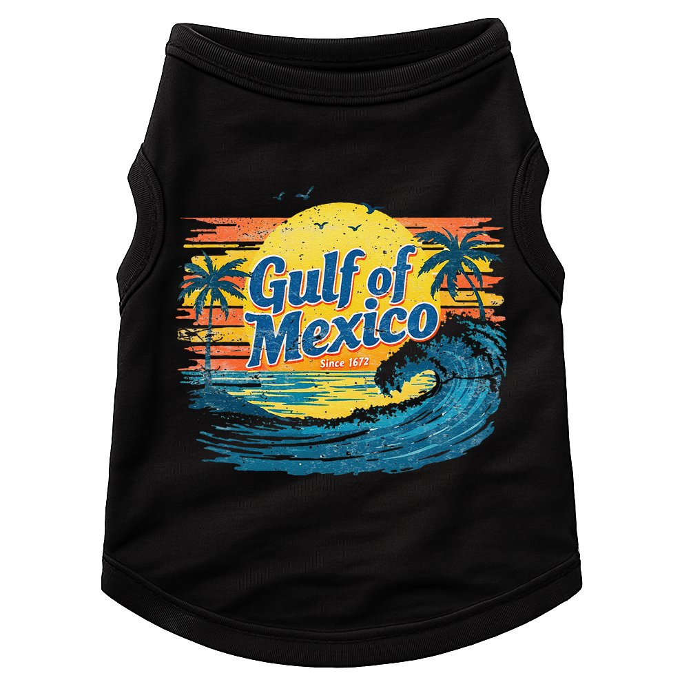 Gulf Of Mexico Retro Vintage Beach Gulf Of Mexico Doggie Tank