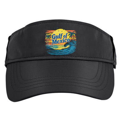 Gulf Of Mexico Retro Vintage Beach Gulf Of Mexico Adult Drive Performance Visor