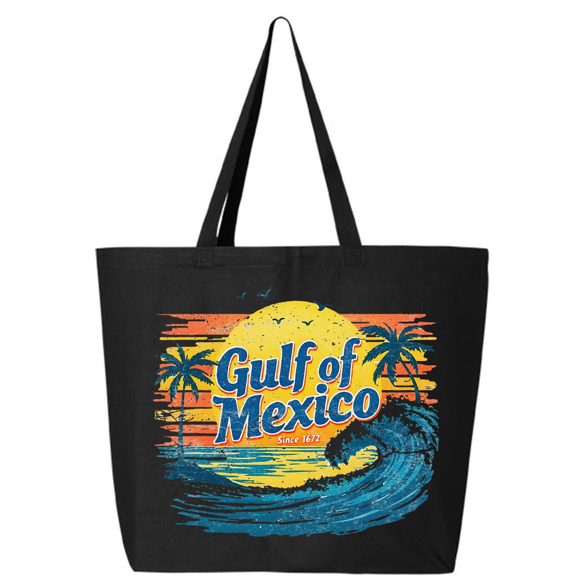 Gulf Of Mexico Retro Vintage Beach Gulf Of Mexico 25L Jumbo Tote