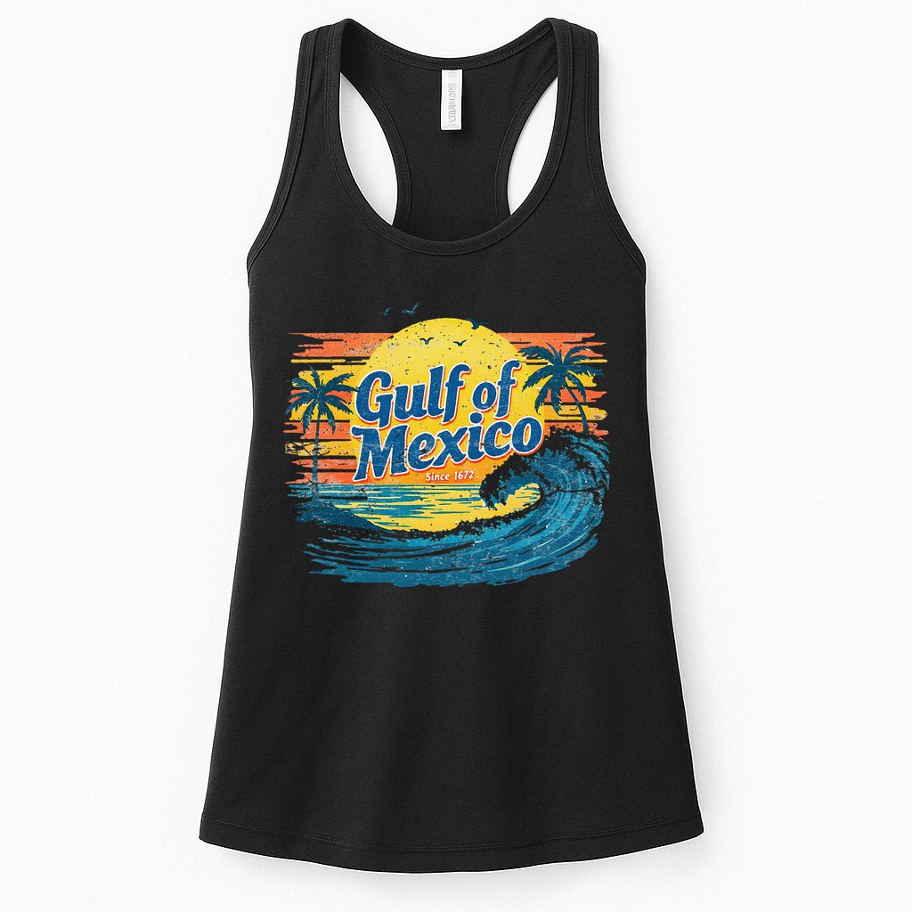 Gulf Of Mexico Retro Vintage Beach Gulf Of Mexico Womens Tank Top