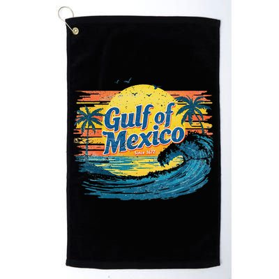 Gulf Of Mexico Retro Vintage Beach Gulf Of Mexico Golf Towel