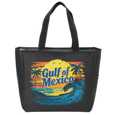 Gulf Of Mexico Retro Vintage Beach Gulf Of Mexico Zip Tote Bag