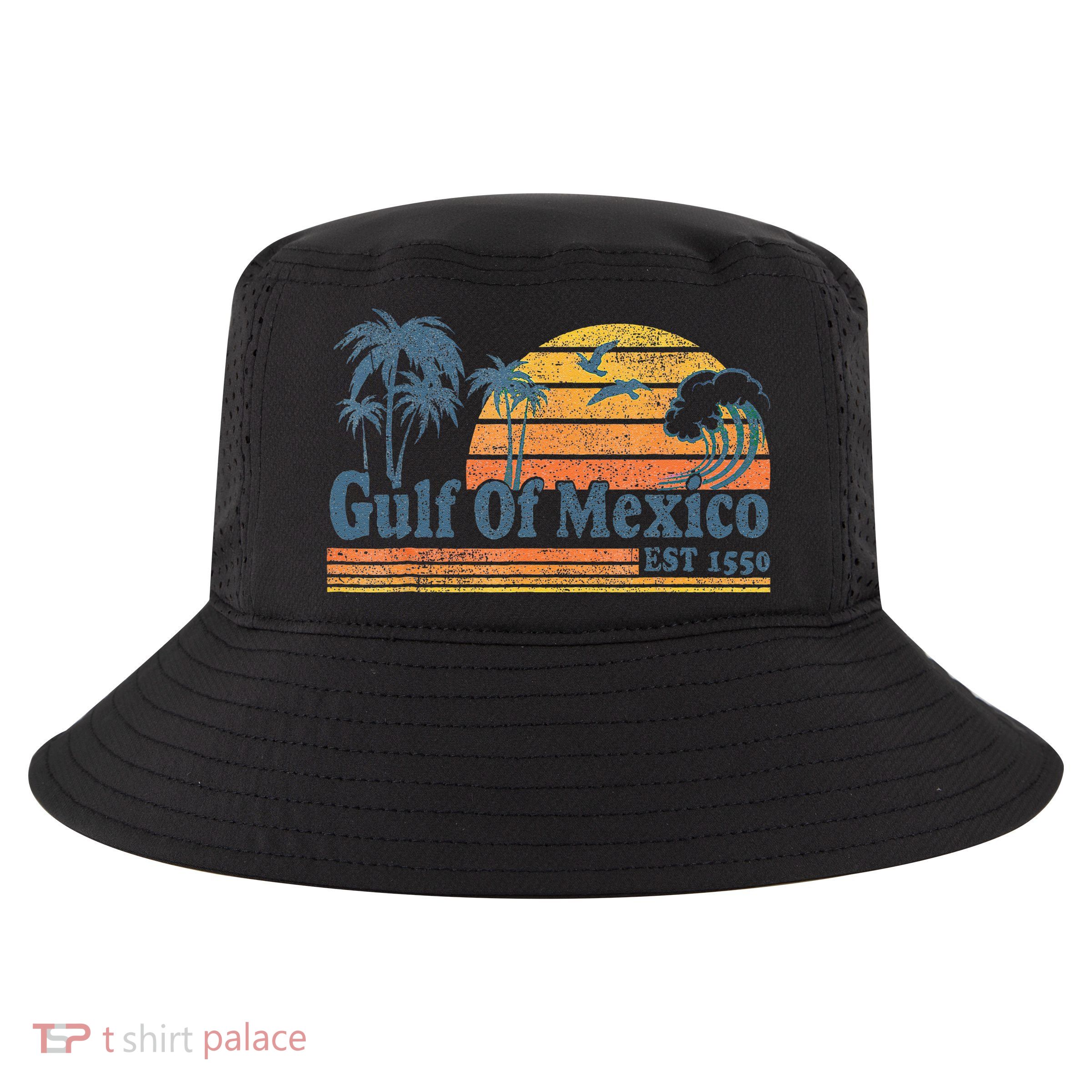 Gulf Of Mexico Est 1550 Retro Vintage Beach Gulf Of Mexico Gift Cool Comfort Performance Bucket Hat