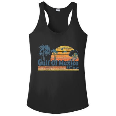 Gulf Of Mexico Est 1550 Retro Vintage Beach Gulf Of Mexico Gift Ladies PosiCharge Competitor Racerback Tank